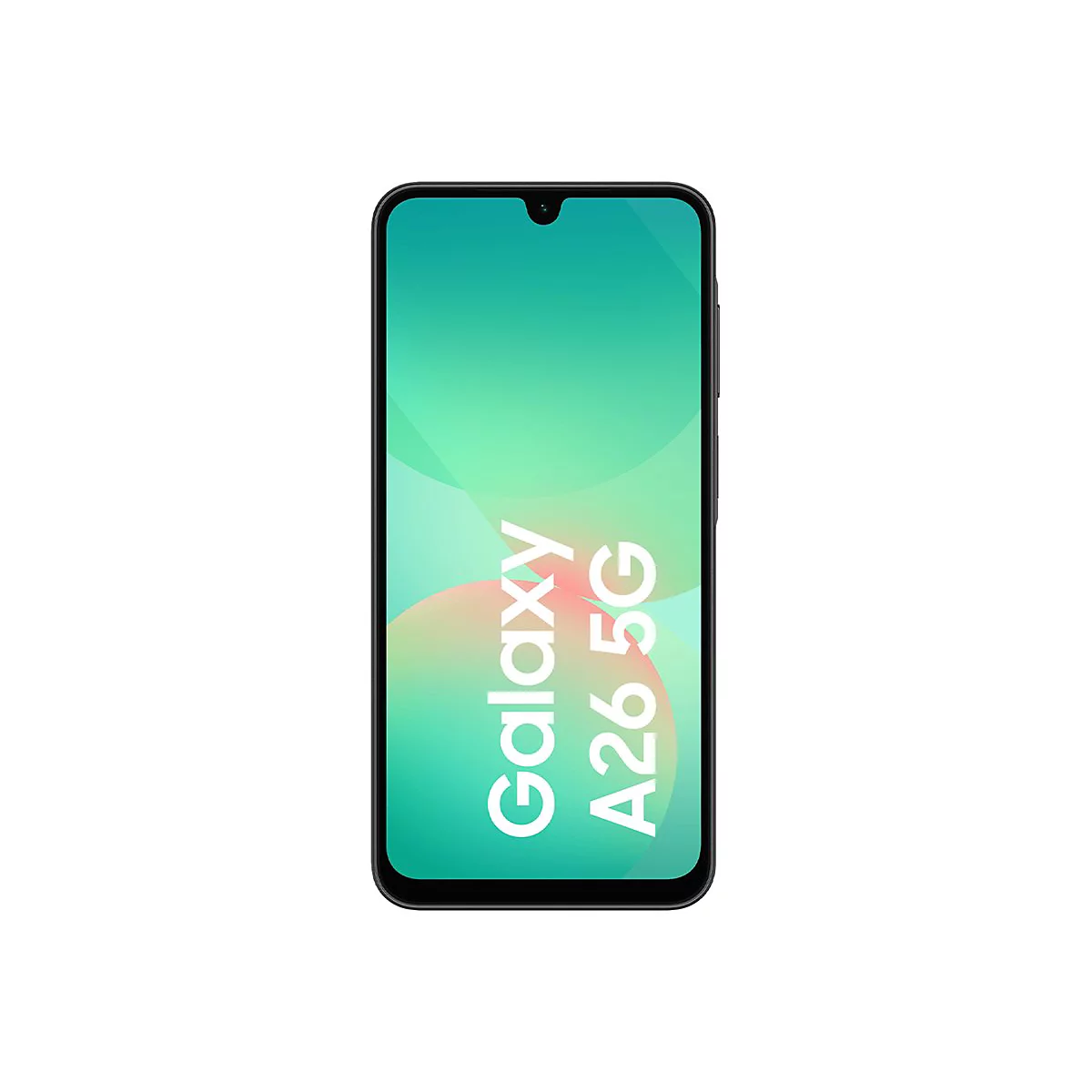Smartphone mit dem Schriftzug Galaxy A26 5G auf dem Display.