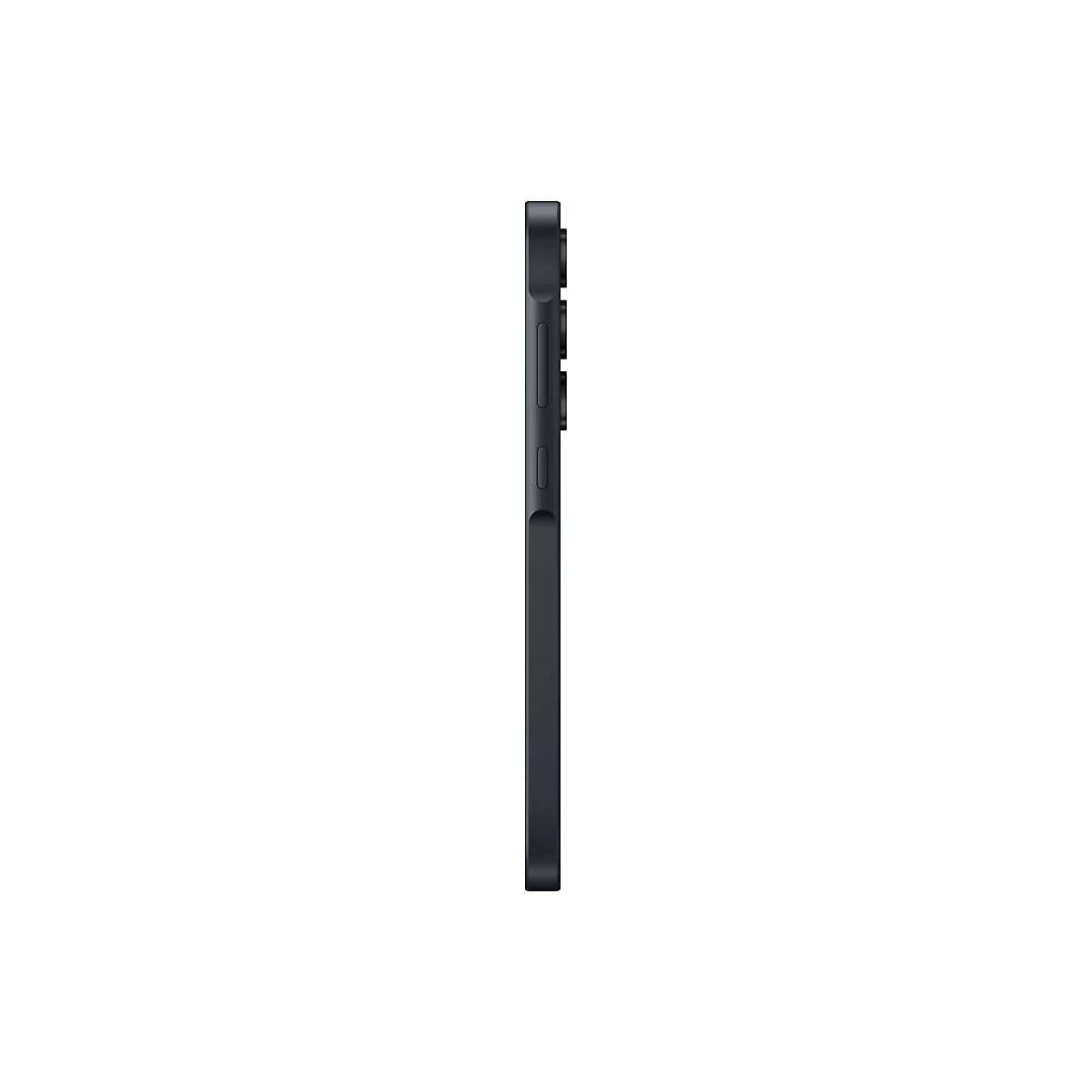 Dunkelgraues Smartphone von der Seite mit KnÃ¶pfen und Kameraobjektiven.