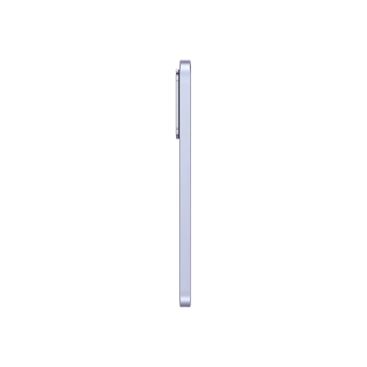 Ein hellblaues Smartphone, Seitenansicht auf weißem Hintergrund. Das Design ist modern, minimalistisch.