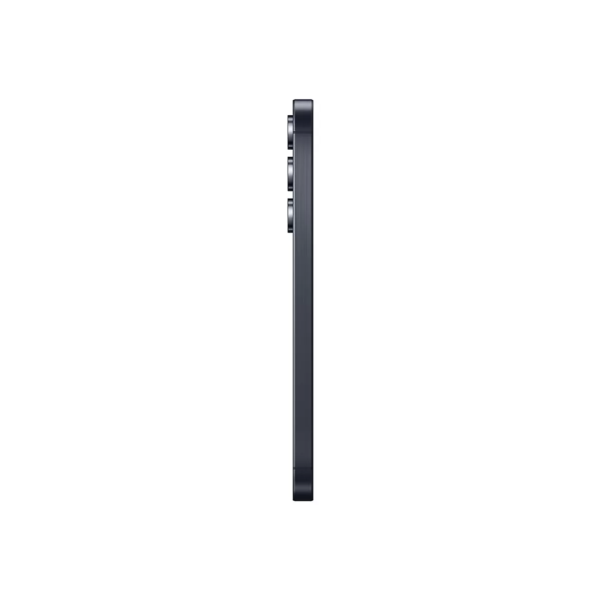 Dunkelblaues Smartphone, Seitenansicht. Kameraobjektive oben links.