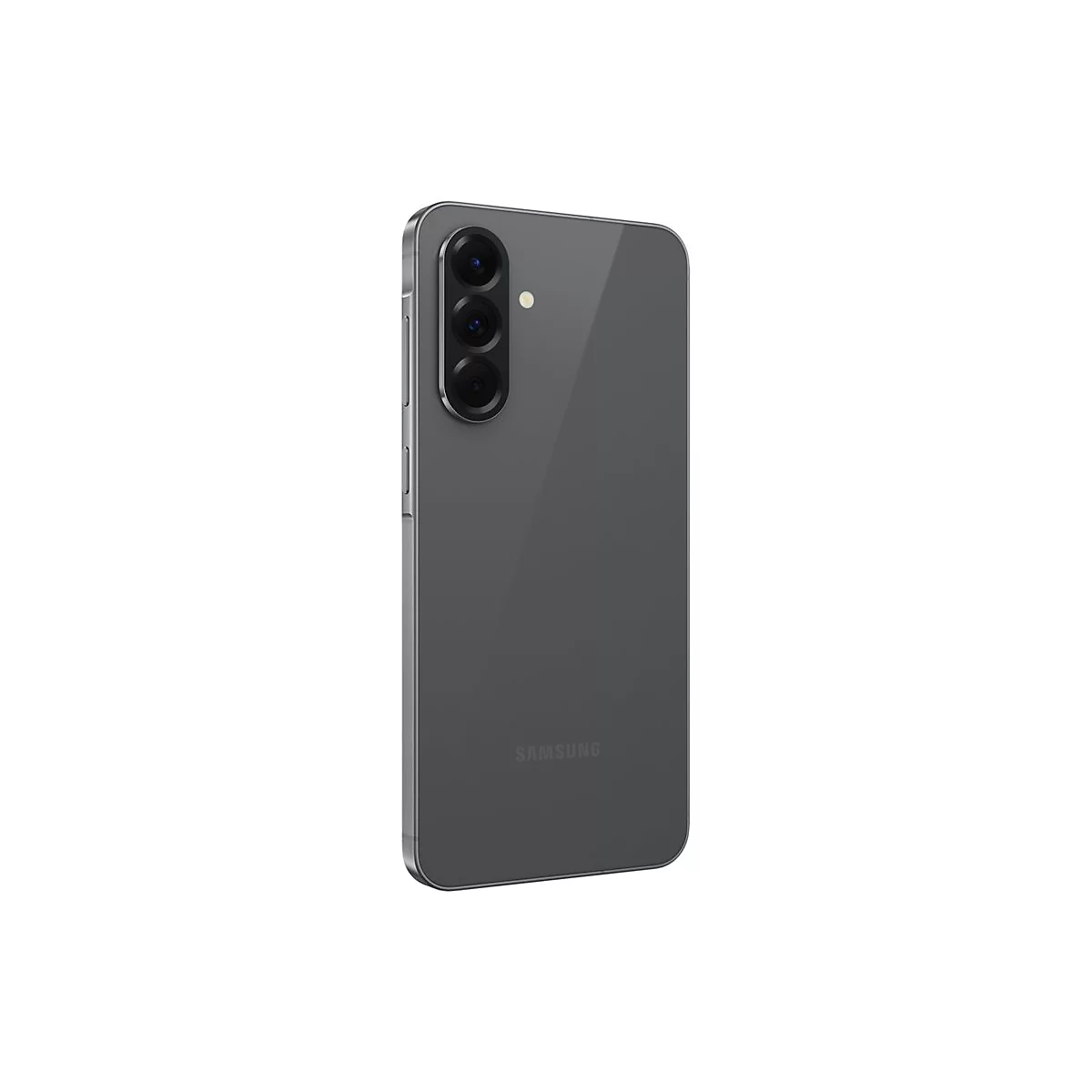 Graues Smartphone. Drei Kameras, glatte Oberfläche, elegantes Design.