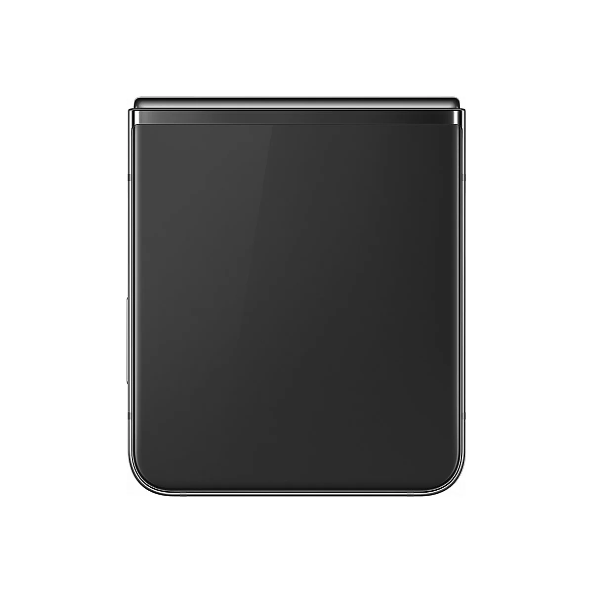 Geschlossenes, schwarzes Smartphone auf weiÃŸem Hintergrund.