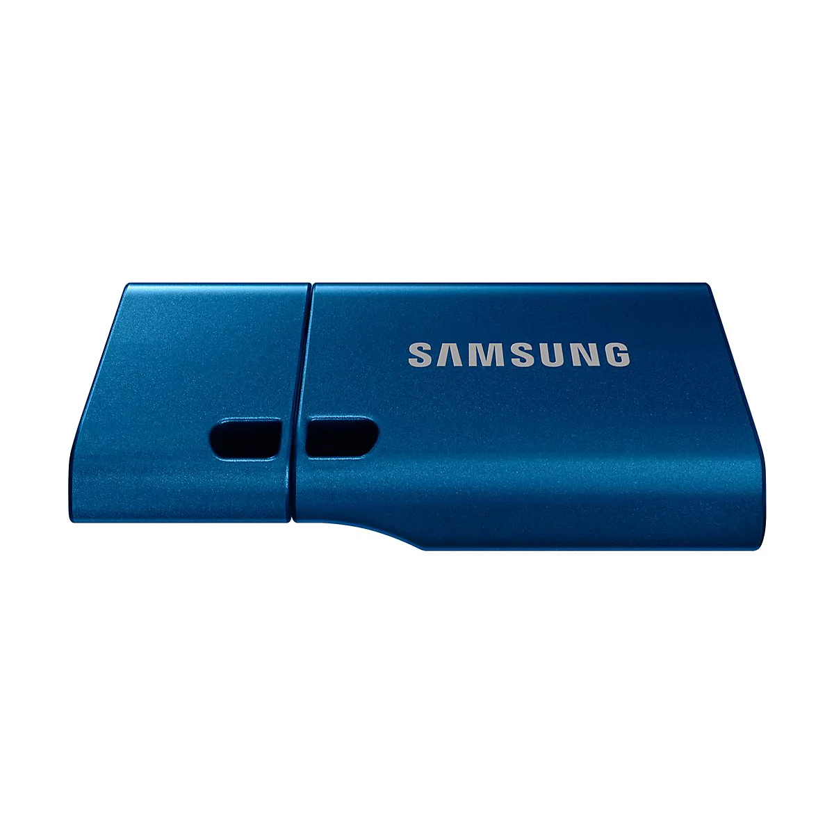 ClÃ© USB Samsung bleue avec le texte SAMSUNG.