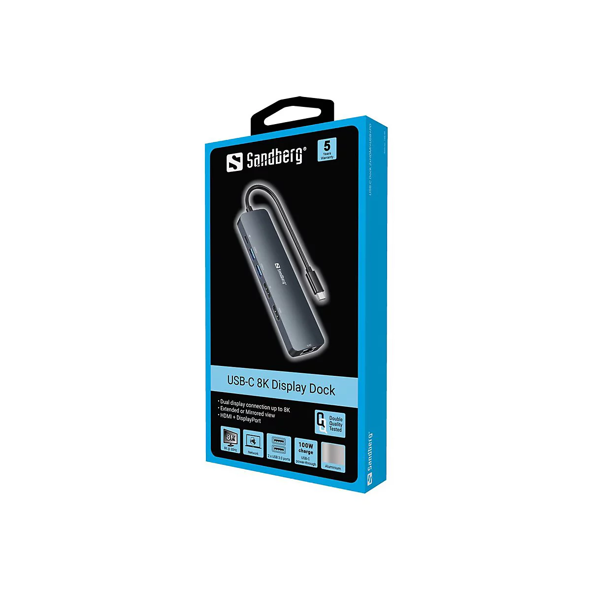 Sandberg - Dockingstation - USB-C - HDMI, DP - 100Mb LAN