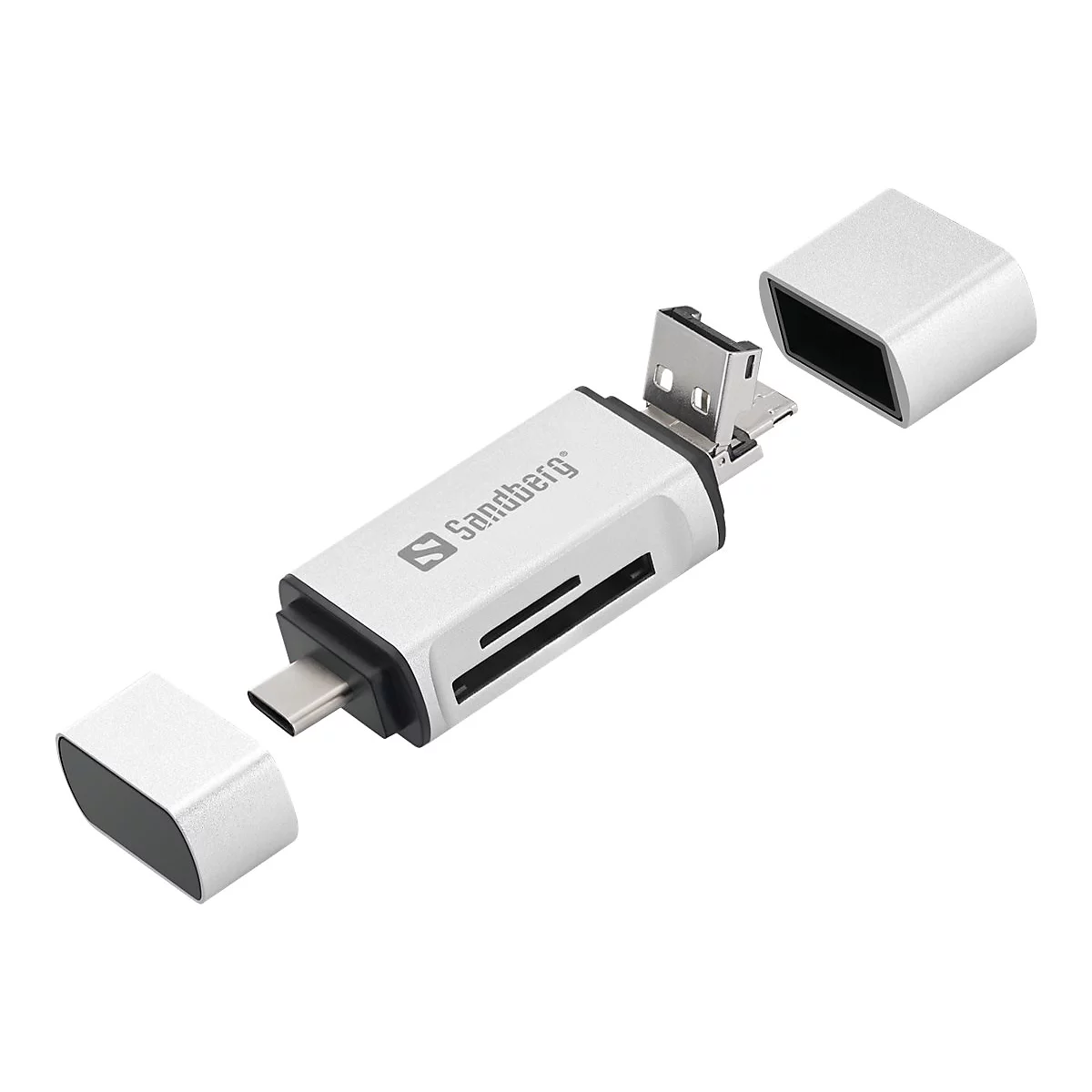 Sandberg - Kartenleser (microSD, SD) - micro USB / USB / USB-C