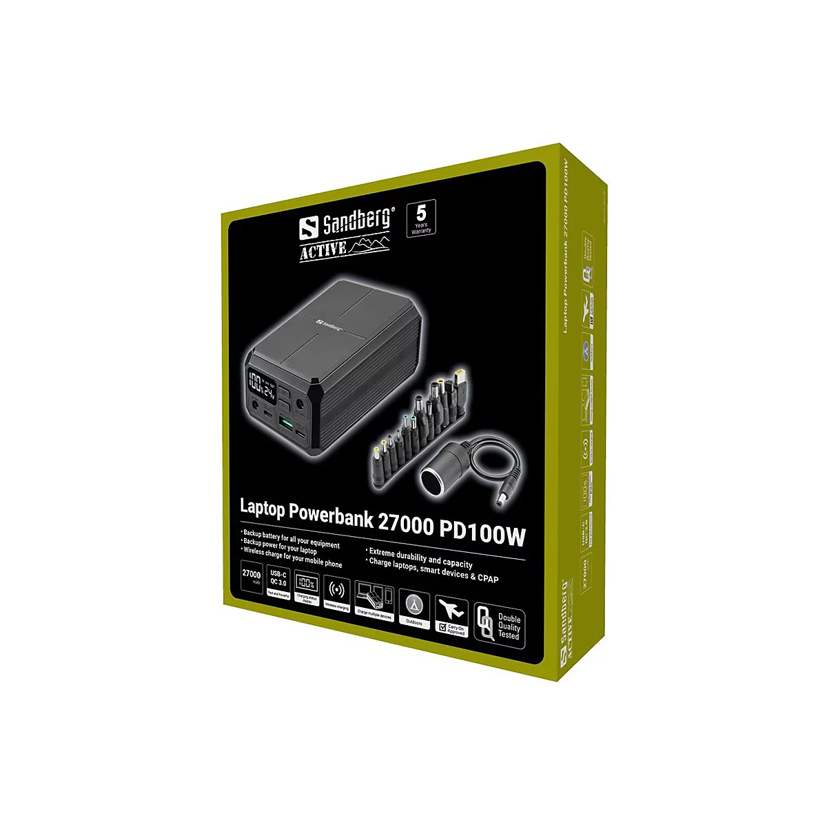 Sandberg - Powerbank - PD, laptop - 27000 mAh - 99.9 Wh - 100 Watt
