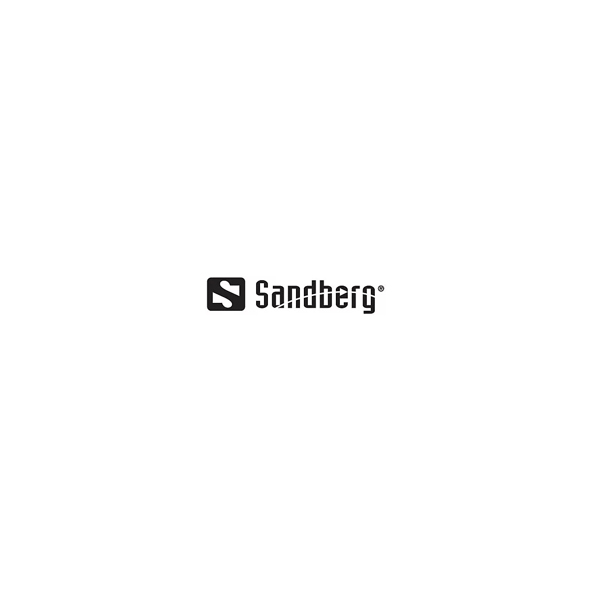 Das schwarze Logo von Sandberg auf weißem Grund.
