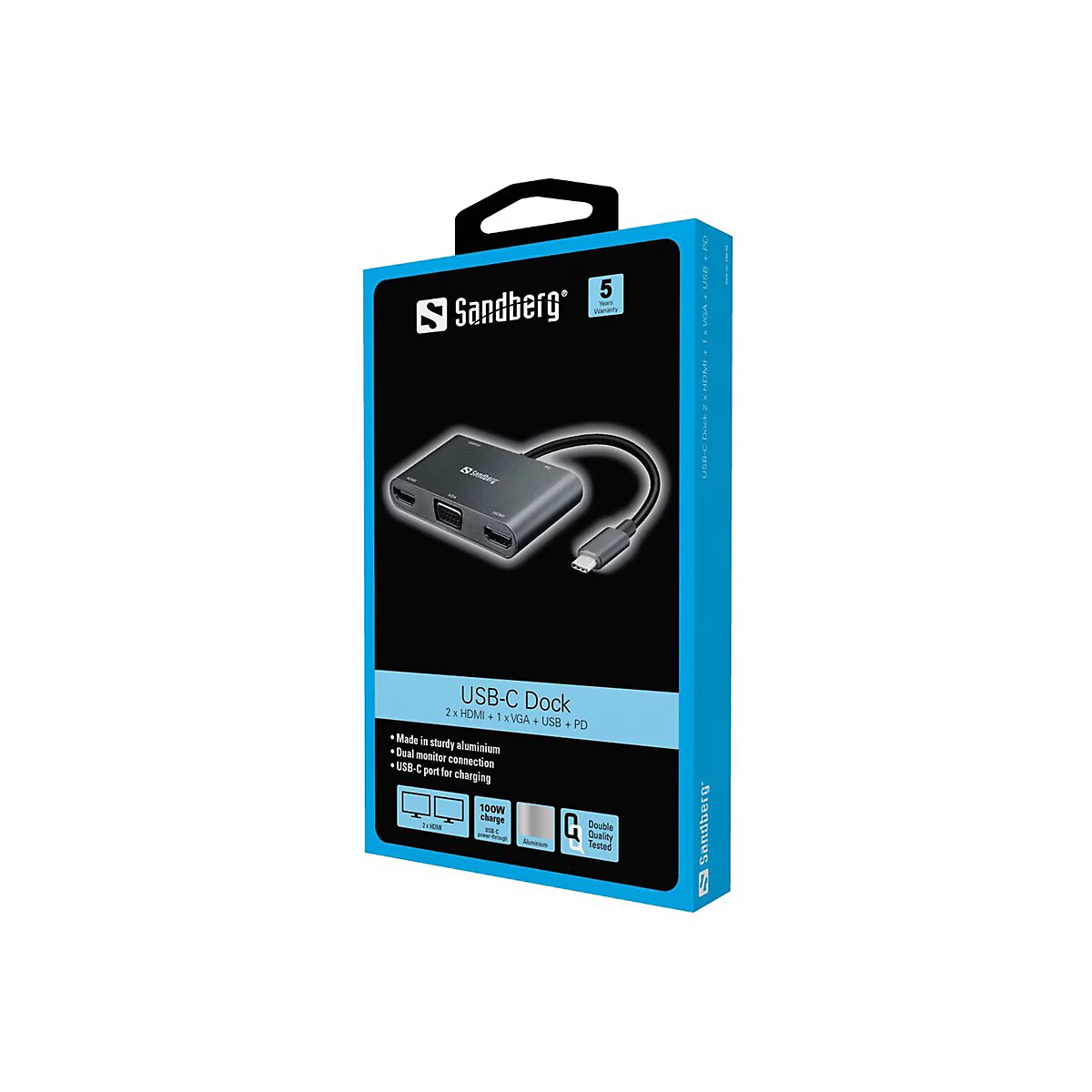Sandberg USB-C Dock - Dockingstation - USB-C - VGA, HDMI
