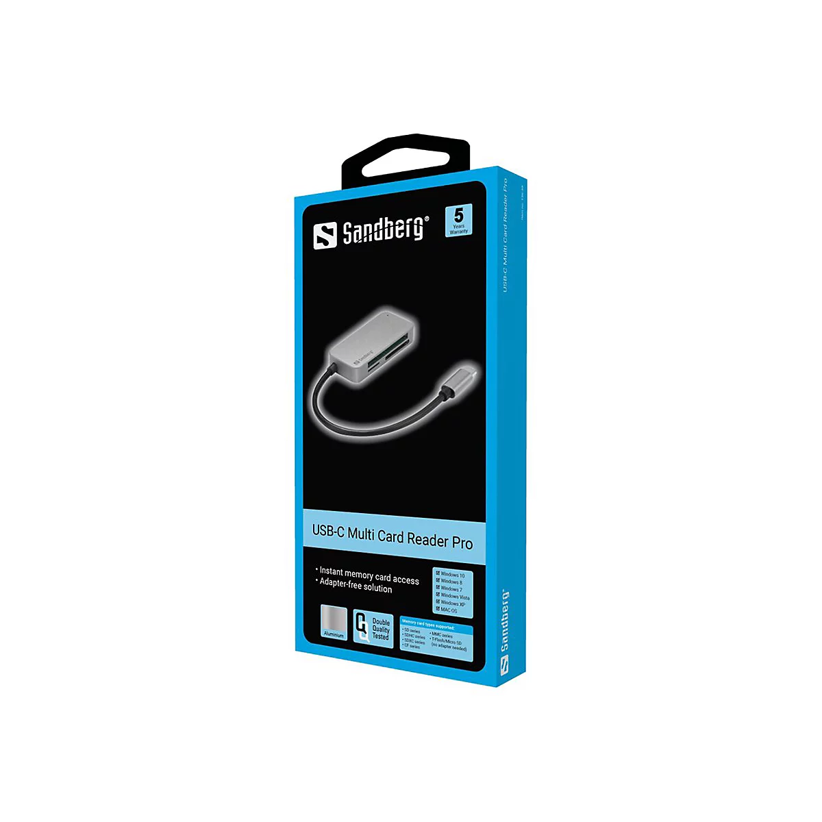 Sandberg USB-C Multi Card Reader Pro - Kartenleser (CF, microSD, MMC, SD, SDHC, SDXC, TransFlash) - USB-C