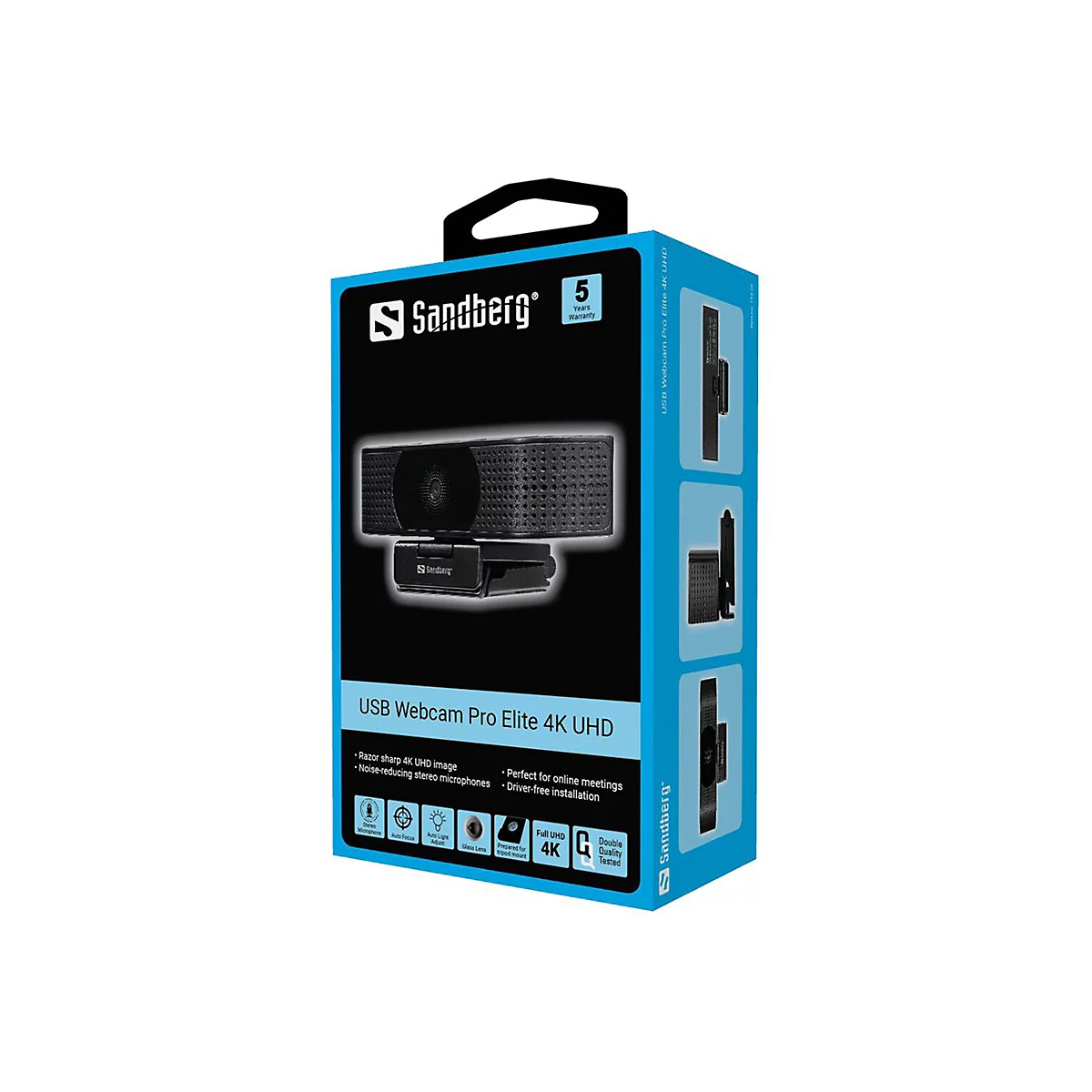Sandberg USB Webcam Pro Elite 4K UHD - Webcam - Farbe - 8,3 MP - 3840 x 2160 - 1080p, 4K