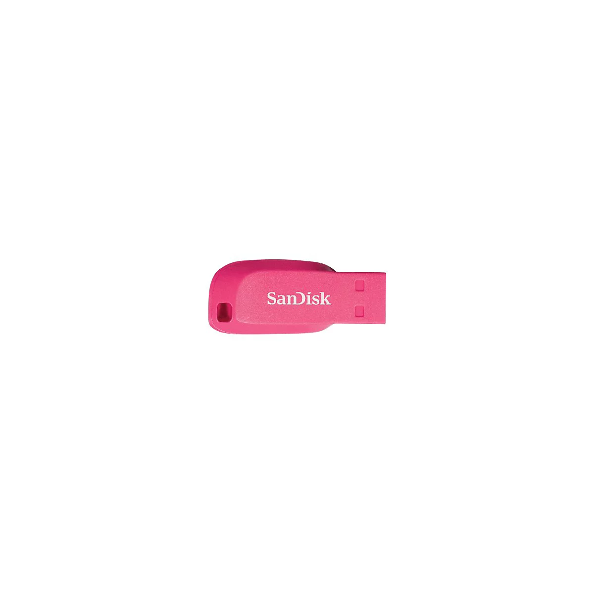 Hellrosa USB-Stick mit weißem "SanDisk"-Schriftzug.