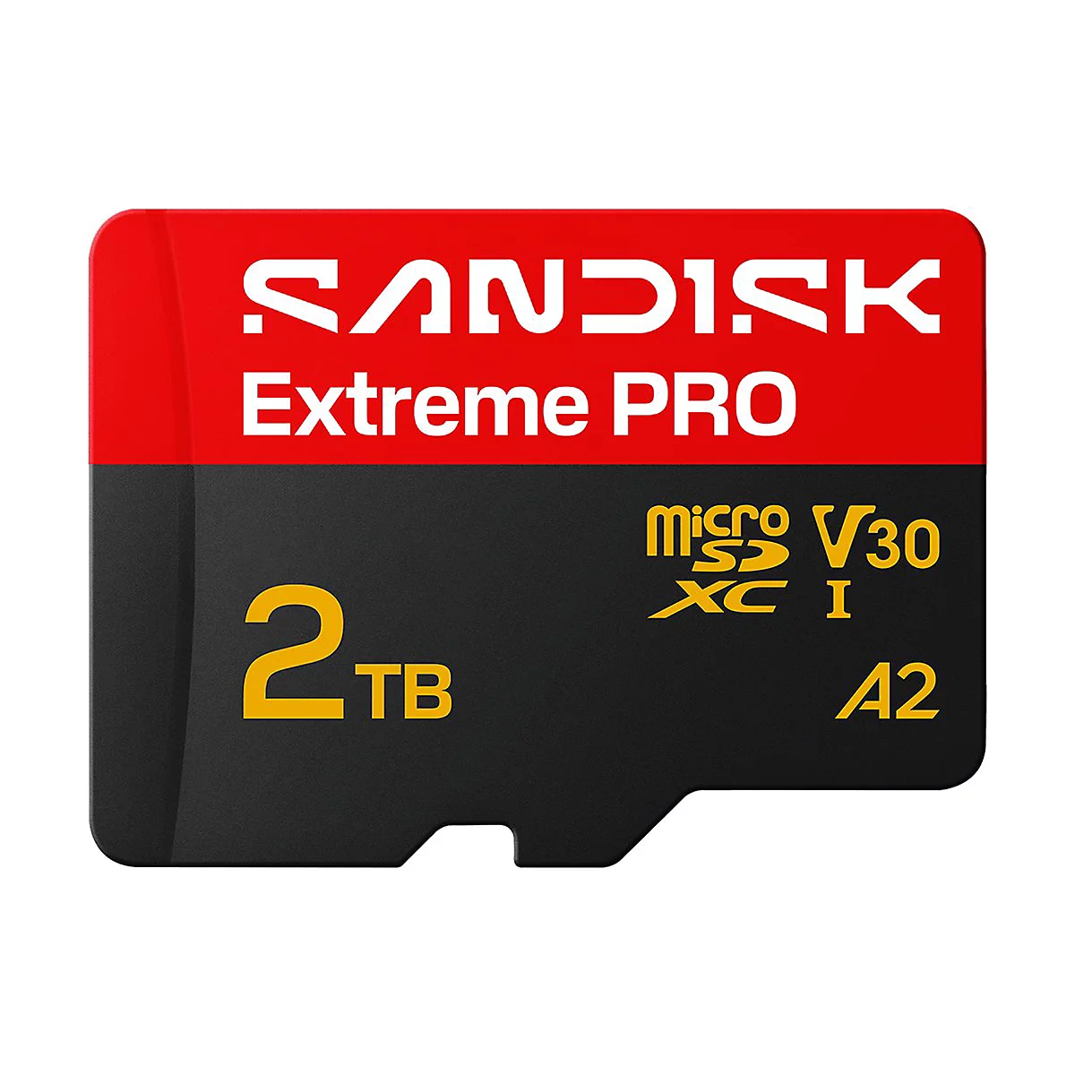Carte SD SanDisk Extreme PRO, rouge et noir, 2 To.