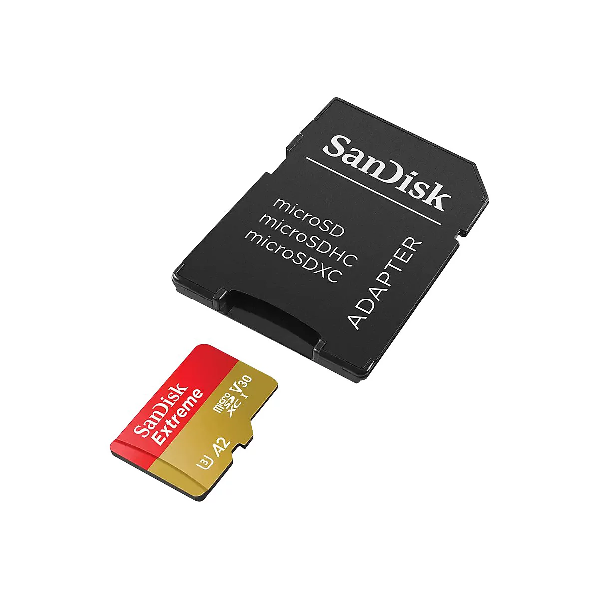 SanDisk Extreme - Flash-Speicherkarte (microSDXC-an-SD-Adapter inbegriffen) - 64 GB - A2 / Video Class V30 / UHS-I U3 / Class10 - microSDXC UHS-I