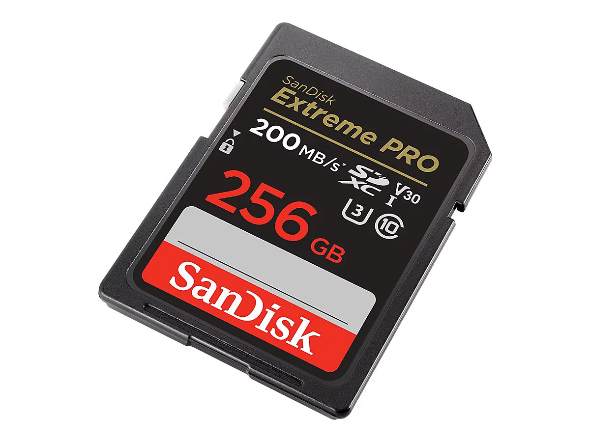 SanDisk Extreme Pro - Flash-Speicherkarte - 256 GB - Video Class V30 / UHS-I U3 / Class10 - SDXC UHS-I