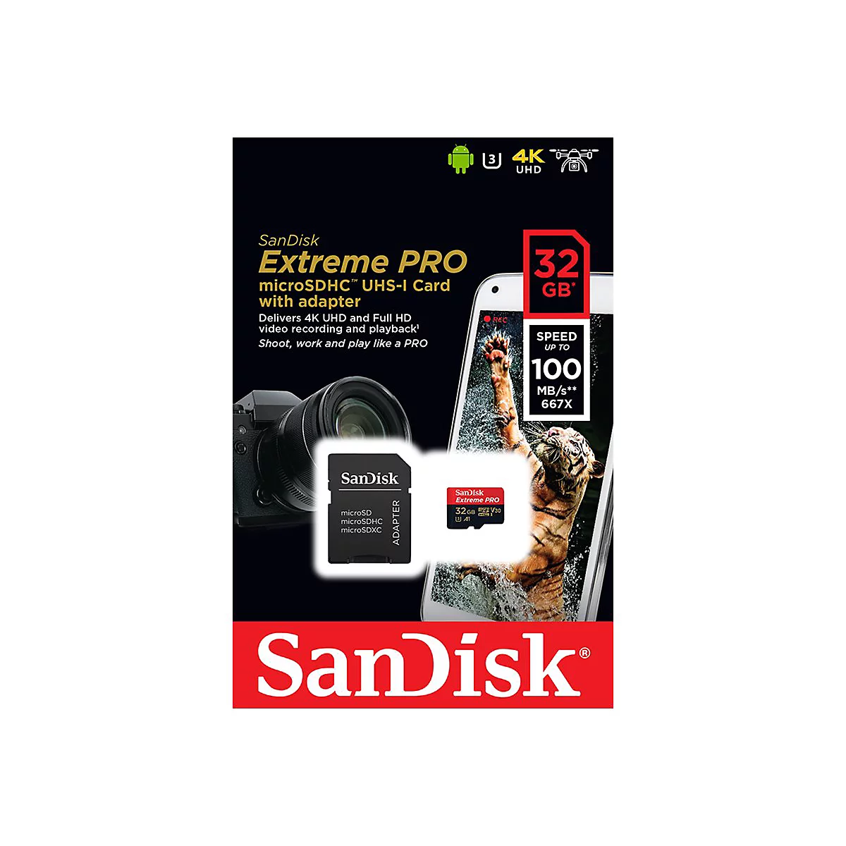SanDisk Extreme Pro - Flash-Speicherkarte - 32 GB - microSDHC UHS-I