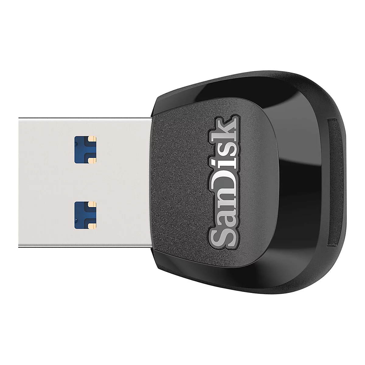Gros plan d'une clé USB noire avec lettrage blanc "SanDisk".