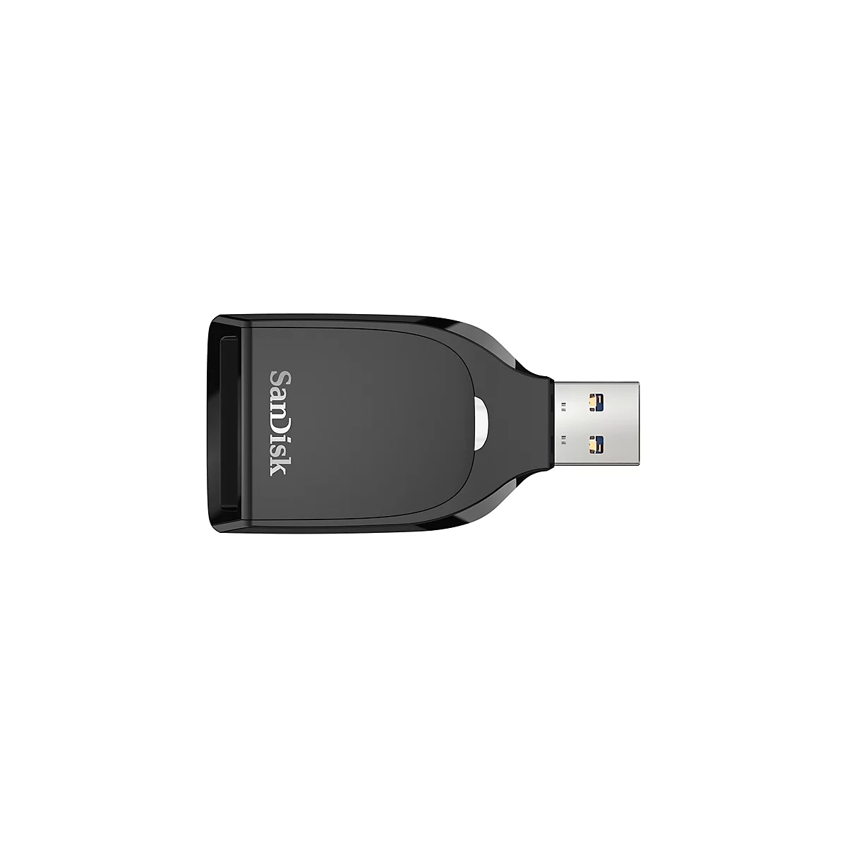 Clé USB noire SanDisk sur fond blanc. La clé a un connecteur USB-A.