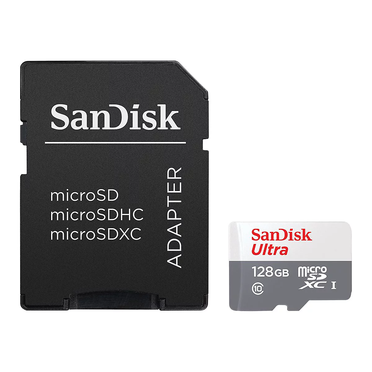 SanDisk Ultra - Flash-Speicherkarte (microSDXC-an-SD-Adapter inbegriffen) - 128 GB - UHS-I / Class10 - microSDXC UHS-I