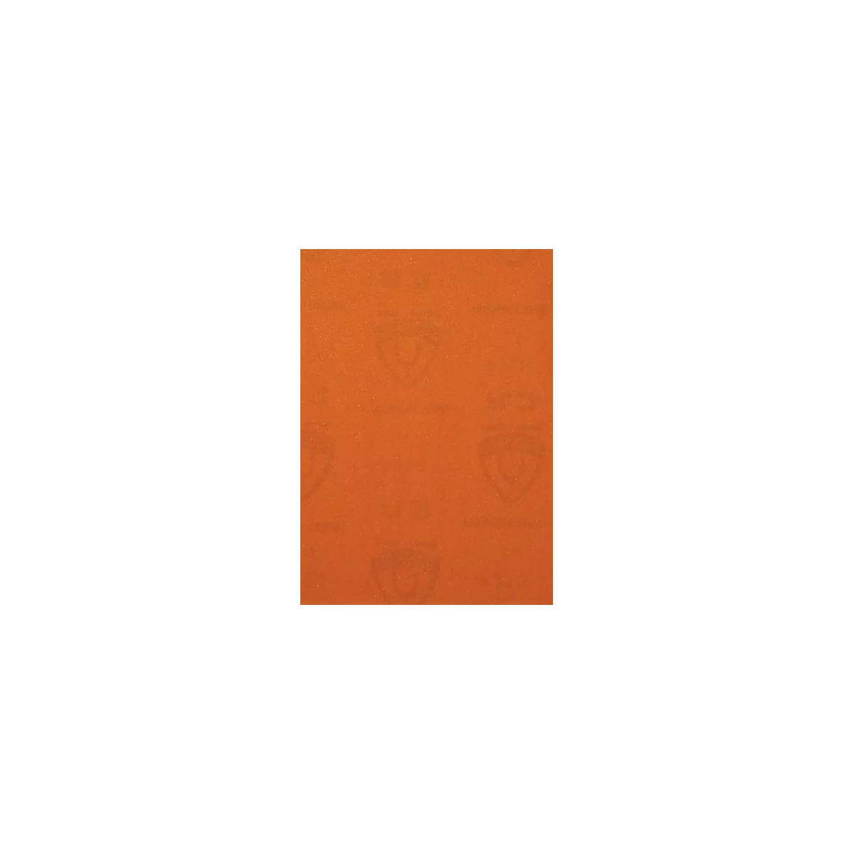 Orange background with subtle logo pattern.