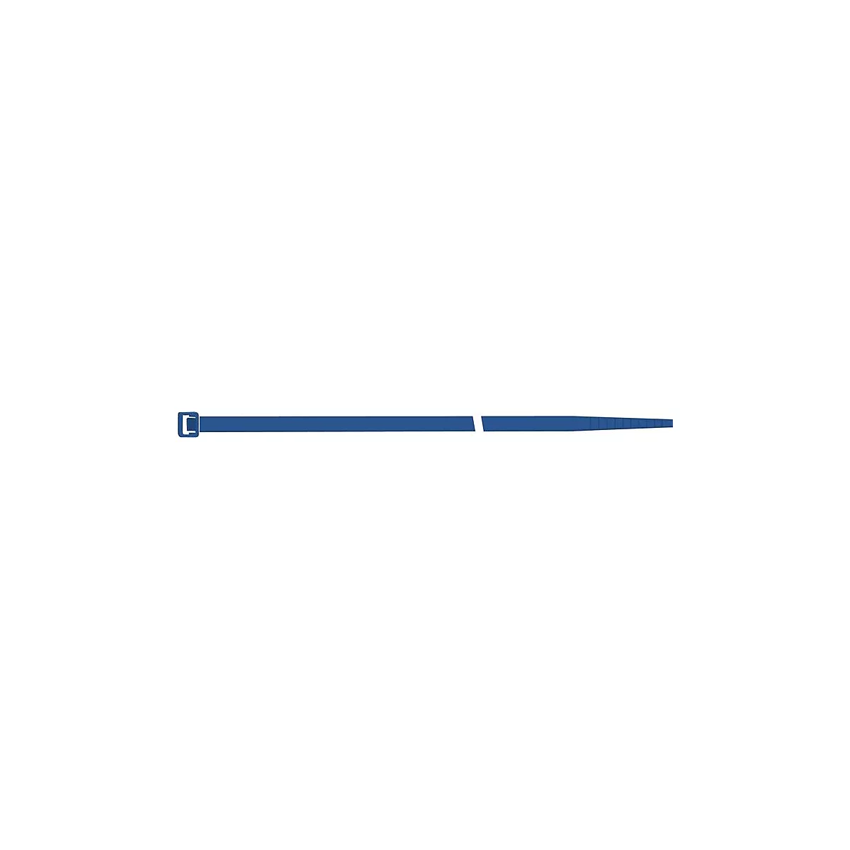 Gros plan d'un stylo bleu sur fond blanc.