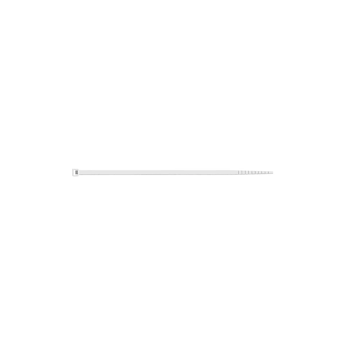Un objet blanc, oblong, avec des lignes verticales grises à l'extrémité droite.
