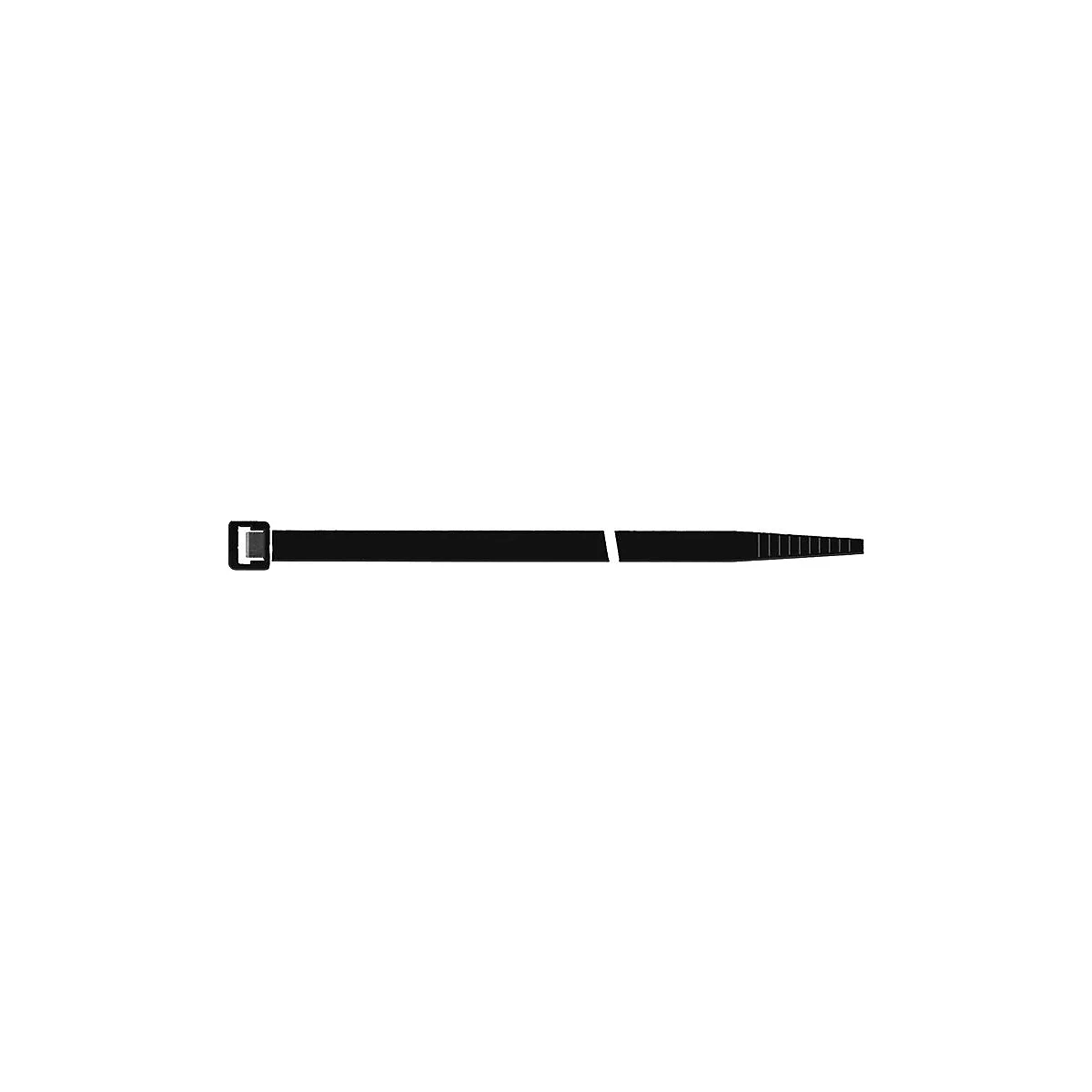 SapiSelco Kabelbinder, L 360 x B 7,5 mm, PA 6.6 schwarz, UV-stabil, V2 UL 94, Zugbelastung 460N, 100 Stück