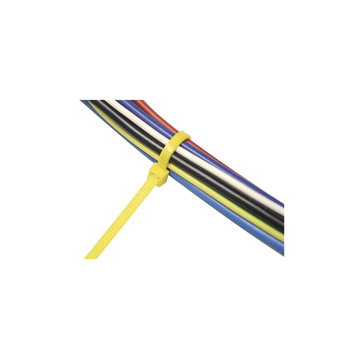 SapiSelco kabelbinders, L 280 x B 4,5 mm, PA 6.6 geel, trekbelasting 220N, 100 stuks