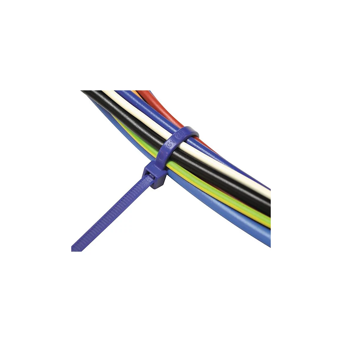SapiSelco kabelbinders, L 280 x B 4,5 mm, polyamide 6.6 blauw, getand, UL94 V2, 220N trekbelasting, 100 stuks