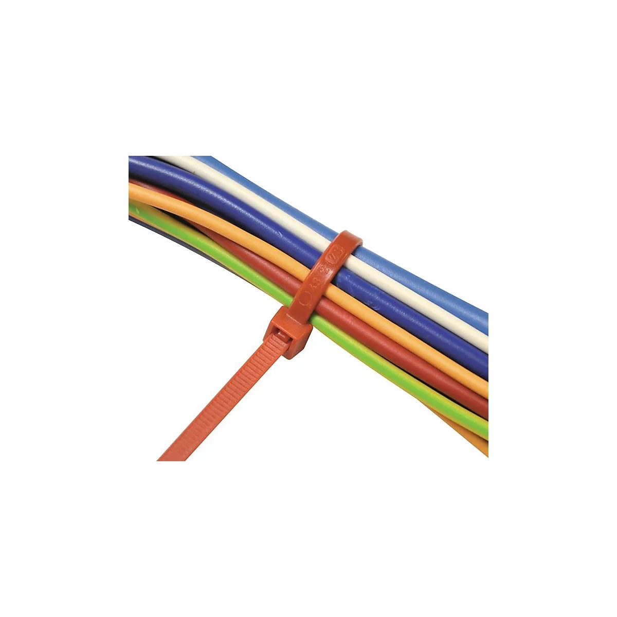 SapiSelco kabelbinders, L 280 x B 4,5 mm, polyamide 6.6 rood, trekbelasting 220N, inwendig getand, 100 stuks