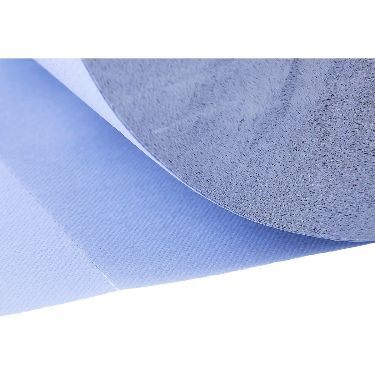 Nahaufnahme eines hellblauen Gewebes mit einer weichen, veloursartigen Textur auf der Oberseite.