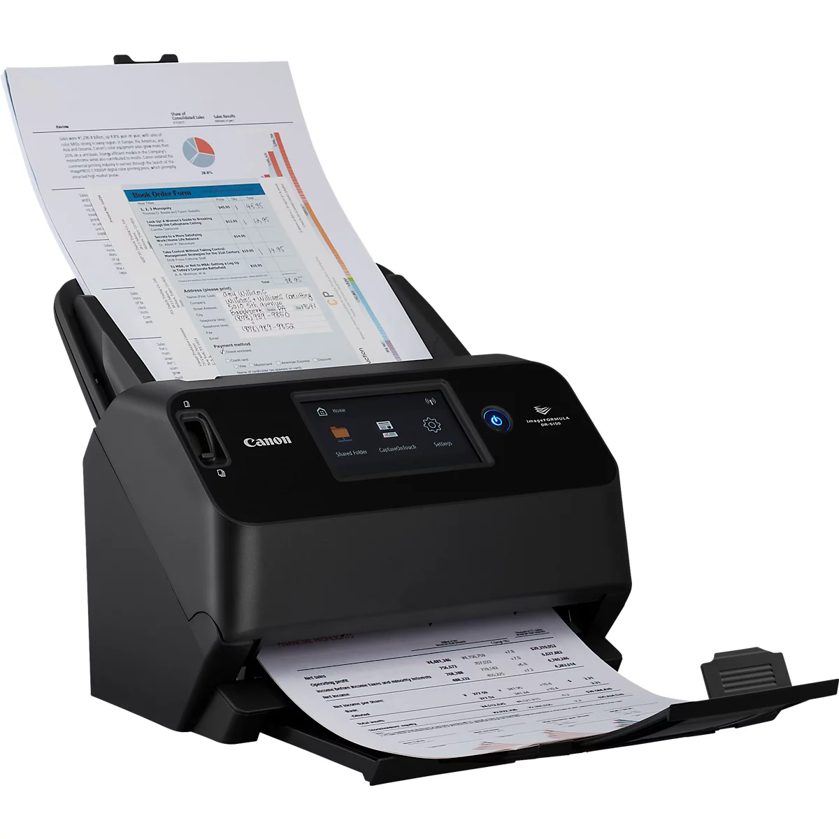 Scanner Canon imageFORMULA DR-S150, 45 pages ou 90 images par minute, chargeur automatique de documents, USB, LAN