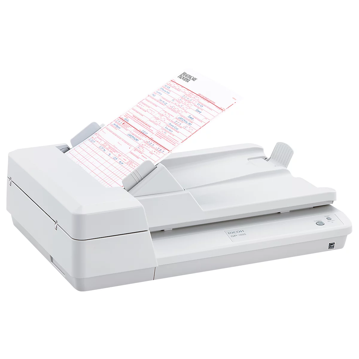 Scanner de documents SP-1425 Fujitsu, panneau de commande avec 2 touches, 50 feuilles ADF, 600 dpi