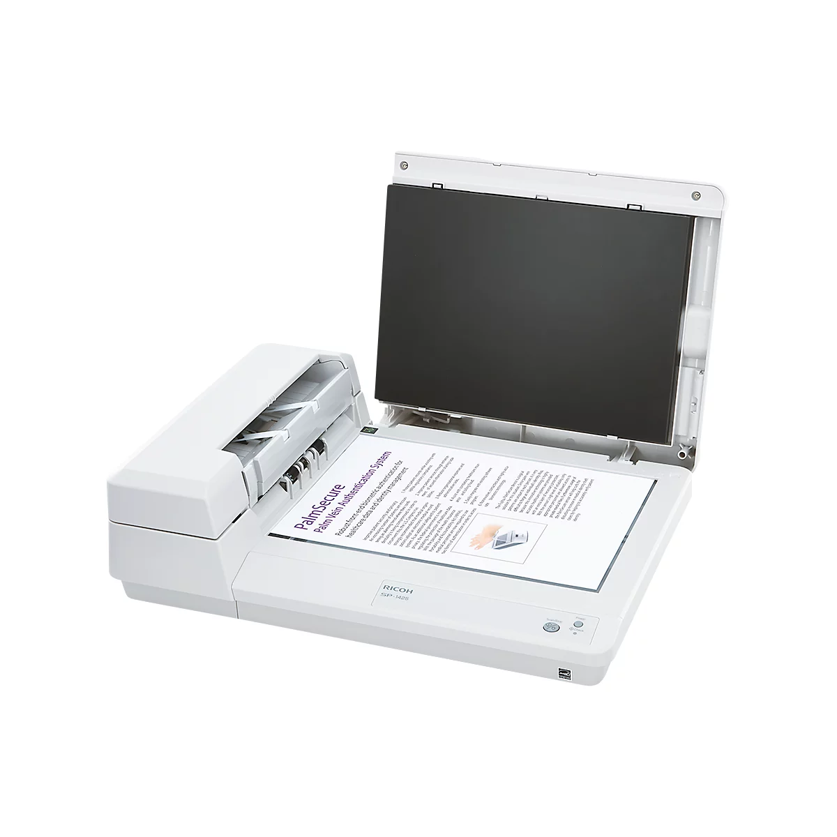 Scanner de documents SP-1425 Fujitsu, panneau de commande avec 2 touches, 50 feuilles ADF, 600 dpi