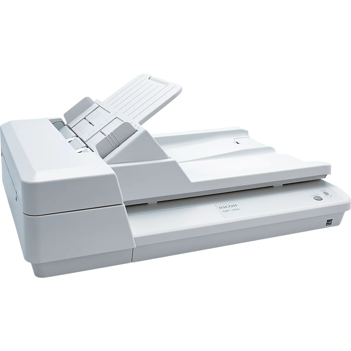 Scanner de documents SP-1425 Fujitsu, panneau de commande avec 2 touches, 50 feuilles ADF, 600 dpi