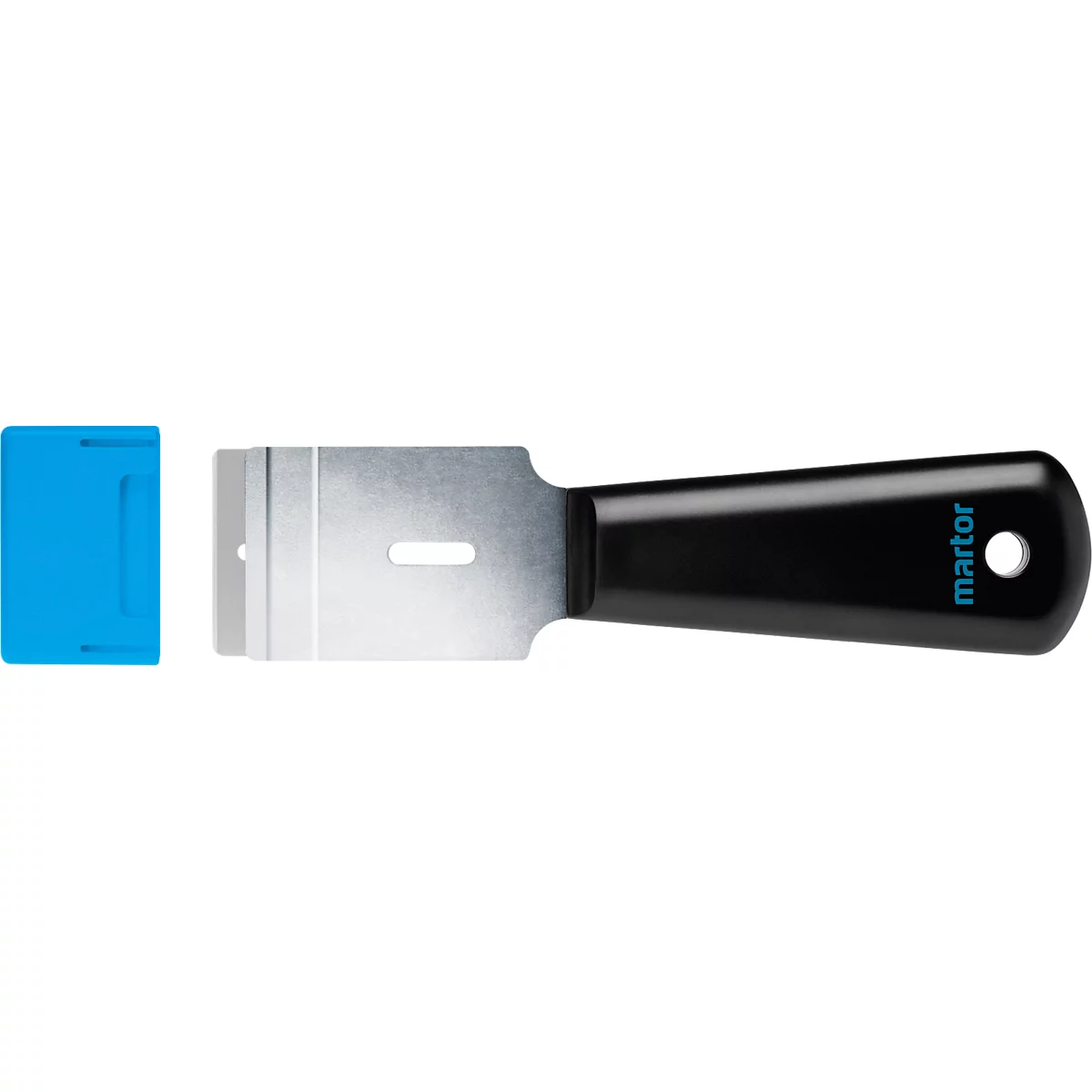Schaber Martor Scrapex Argentax, ergonomisch, Schabbereich 36 mm, mit Kappe, L 165 x B 16,7 x H 45 mm, Stahl/Kunststoff, schwarz