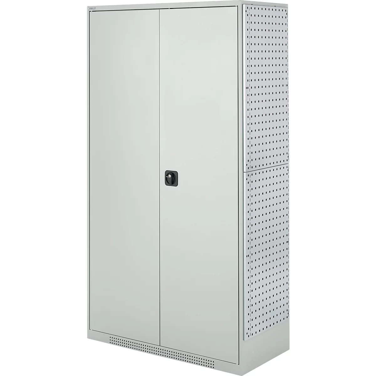 Schäfer Shop Armoire à matériel Genius FS, 5 HC, verrouillable, 4 tablettes/12 tiroirs, jusqu'à 450 kg, L 1055 x P 520 x H 1950 mm, acier, gris clair/gris clair