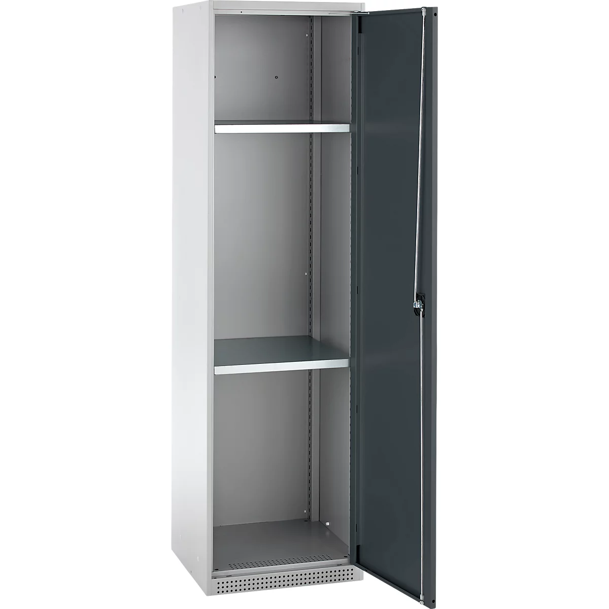 Schäfer Shop Armoire multi-usages Genius FS, modulaire, extensible individuellement, 2 étagères, jusqu'à 250 kg, L 545 x P 520 x H 1950 mm, acier, blanc aluminium/gris anthracite