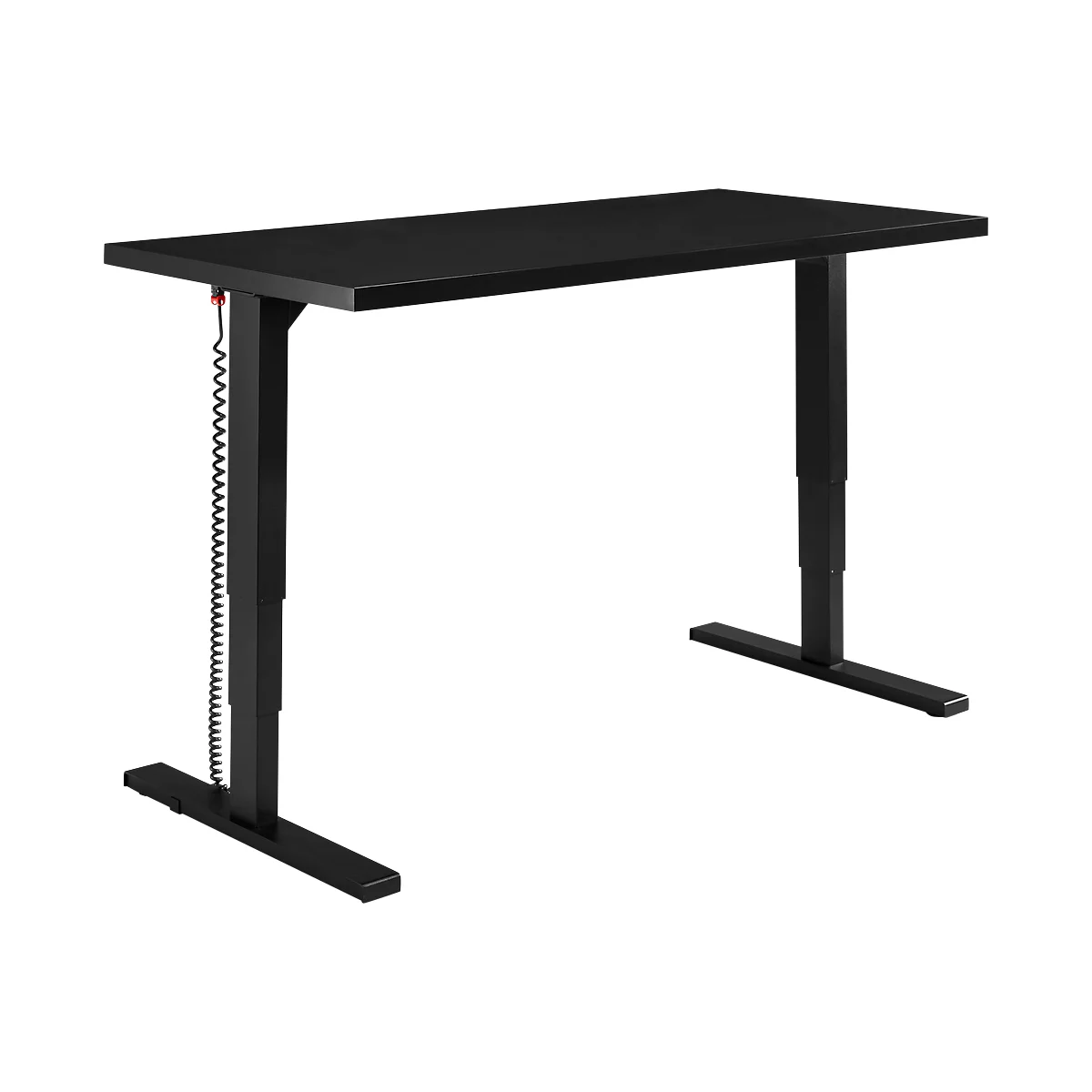 Schäfer Shop Bureau Genius Elements, hauteur réglable électriquement, rectangulaire, pied en T, L 1600 x P 800 x H 645-1300 mm, noir/blanc + encastrement technique