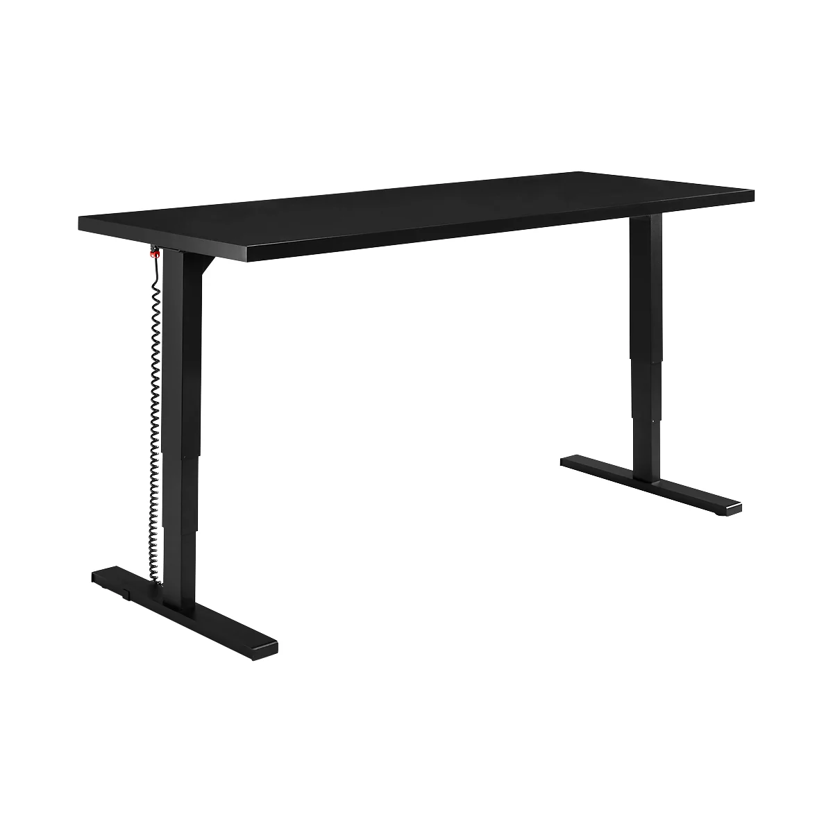 Schäfer Shop Bureau Genius Elements, hauteur réglable électriquement, rectangulaire, pied en T, L 2000 x P 800 x H 645-1300 mm, noir/blanc + encastrement technique