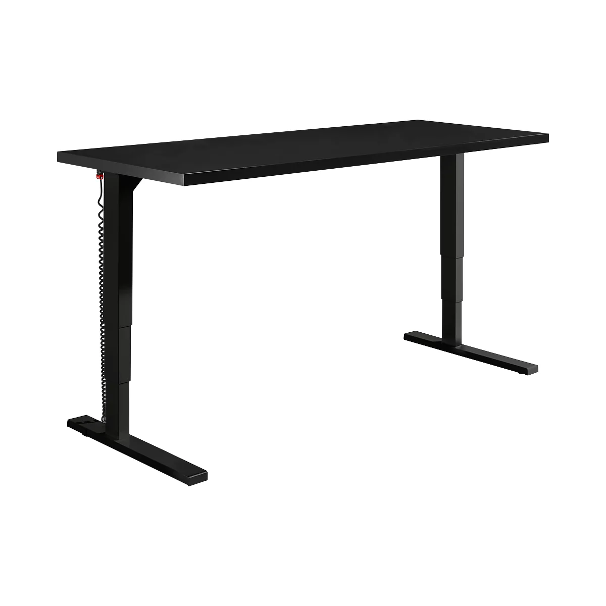 Schäfer Shop Bureau Genius Elements, réglable en hauteur électriquement, rectangulaire, pied en C, L 1800 x P 800 x H 645-1300 mm, noir/blanc + encastrement technique