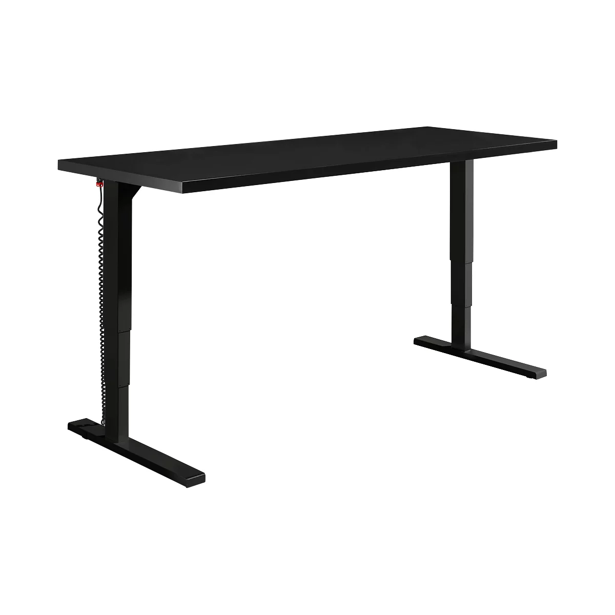 Schäfer Shop Bureau Genius Elements, réglable en hauteur électriquement, rectangulaire, pied en C, L 2000 x P 800 x H 645-1300 mm, noir/blanc + encastrement technique