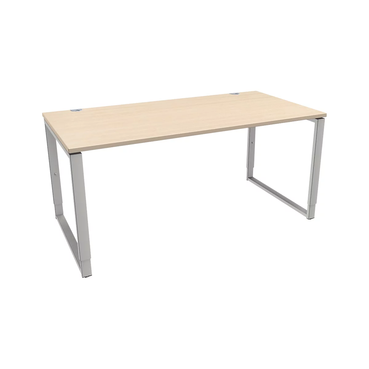 Schäfer Shop Bureau Genius Modena Flex, réglable en hauteur, forme rectangulaire, pied en forme d'étrier, largeur 1600 mm, décor érable