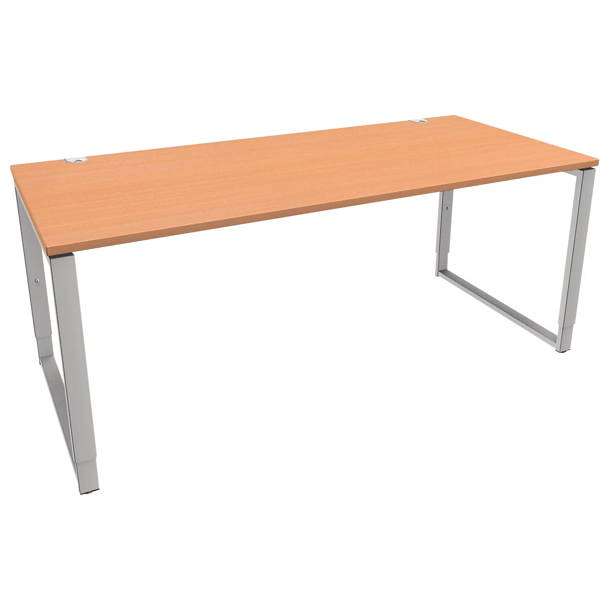 Schäfer Shop Bureau Genius Modena Flex, réglable en hauteur, forme rectangulaire, pied en forme d'étrier, largeur 1800 mm, décor hêtre