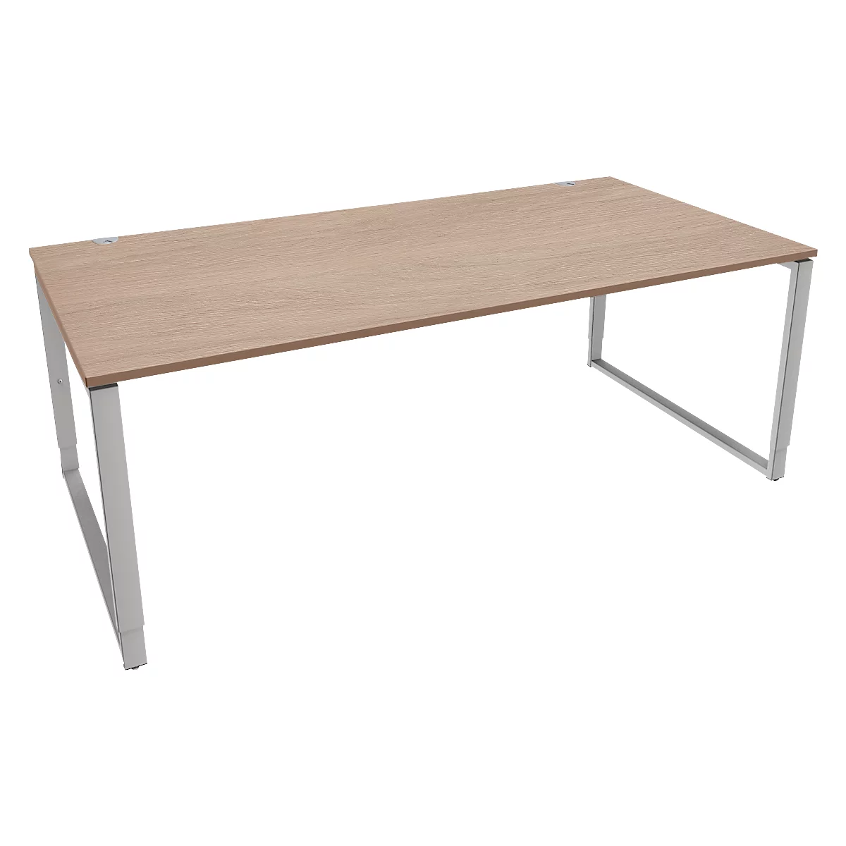 Schäfer Shop Bureau Genius Modena Flex, réglable en hauteur, forme rectangulaire, pied en forme d'étrier, largeur 2000 mm, décor chêne