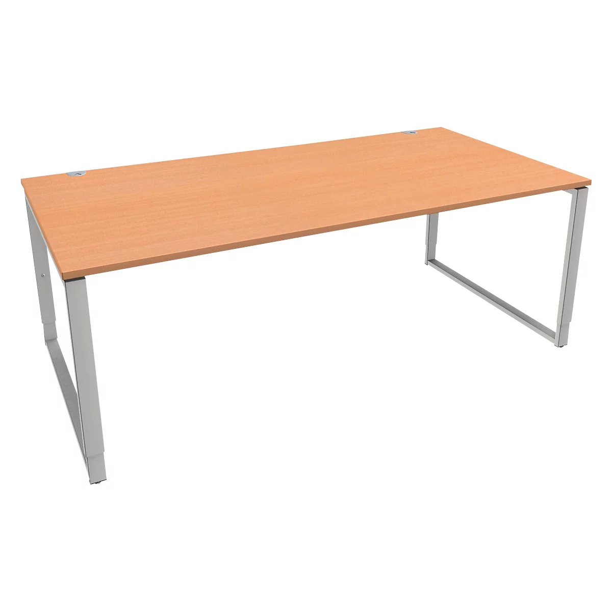 Schäfer Shop Bureau Genius Modena Flex, réglable en hauteur, forme rectangulaire, pied en forme d'étrier, largeur 2000 mm, décor hêtre
