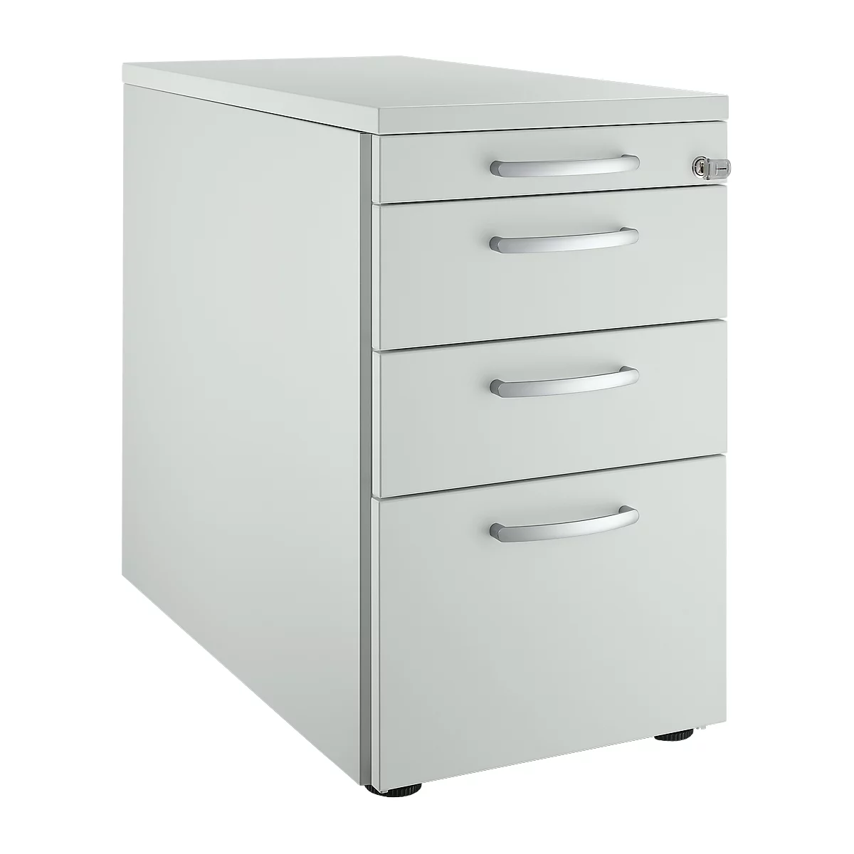 Schäfer Shop Caisson fixe Genius 1336, avec poignée ronde, L 435 x H 717 mm, gris clair/gris clair/gris clair