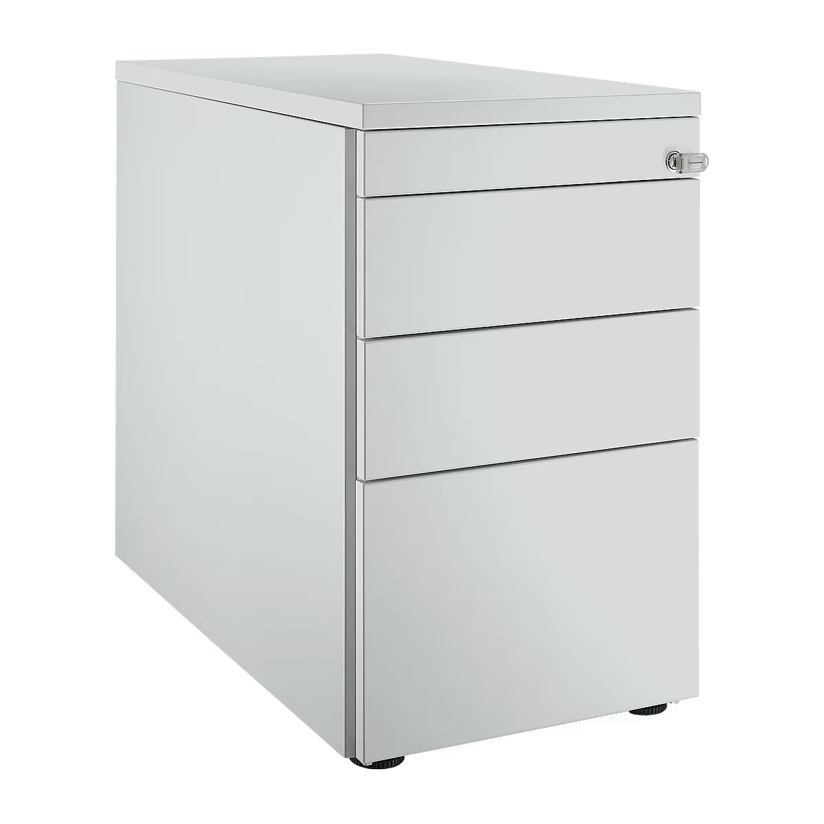 Schäfer Shop Caisson fixe Genius 1336, avec rainure de préhension, L 435 x H 717 mm, gris clair/gris clair/gris clair