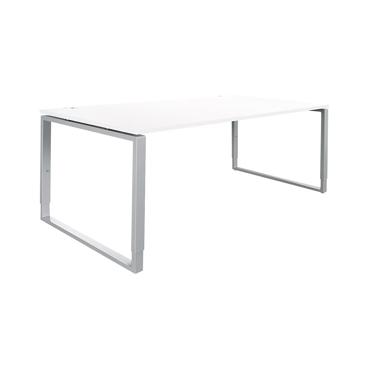 Schäfer Shop Escritorio Genius Modena Flex, regulable en altura, forma rectangular, base de escuadra, ancho 1800 mm, blanco