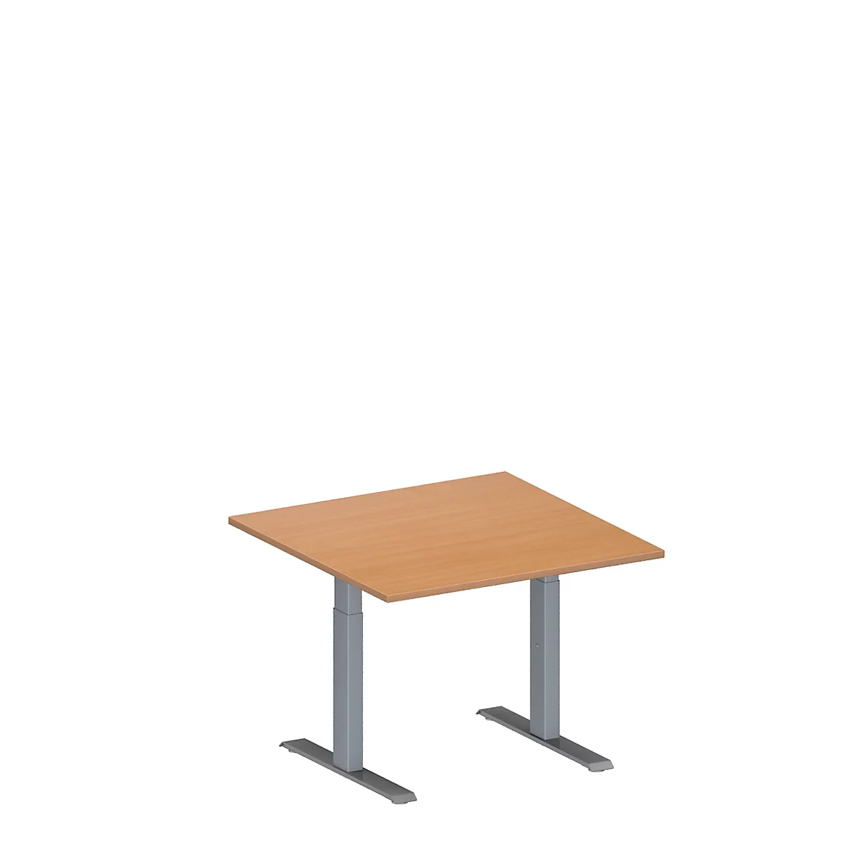 Schäfer Shop Genius Aanbouwtafel MODENA FLEX, in hoogte verstelbaar, vierkant, T-poot rechthoekige buis, B 1000 x D 1000 mm, beukenpatroon 
