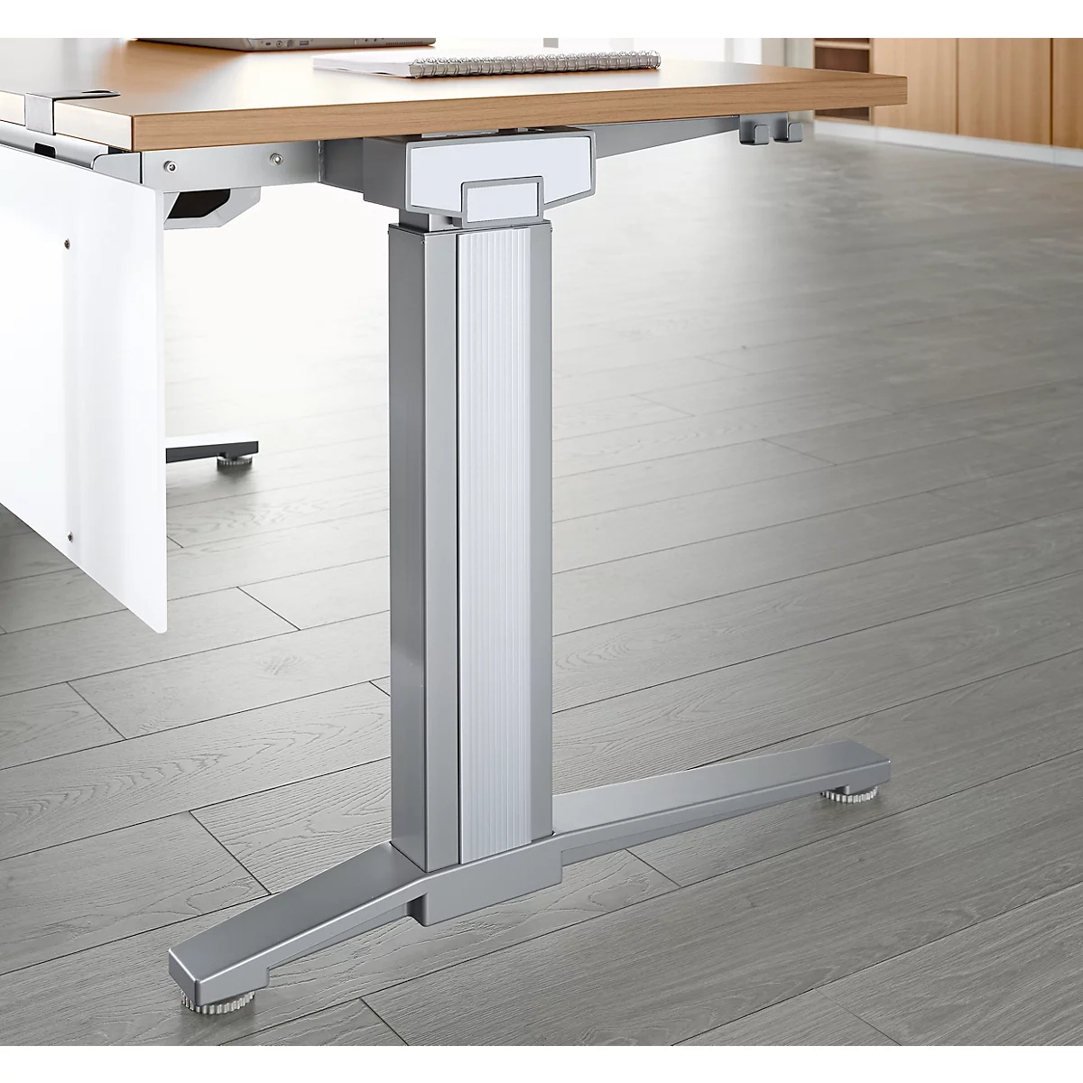 Schäfer Shop Genius Accentlijsten PLANOVA ERGOSTYLE, voor bureautafel, tweetraps verstelbaar, 2 stuks, zilver
